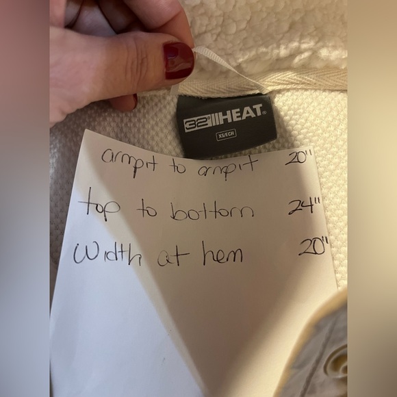 32 Degrees Women’s Snap Sherpa Jacket Cream/Brown Trim Soft & Cozy Size XS NWT’s - Picture 5 of 8